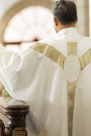 priest wearing a clean vestment